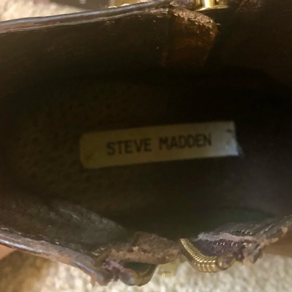 Steve Madden Nyrvana Brown Leather Ankle Boots